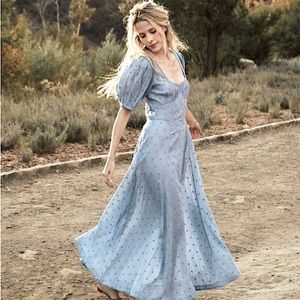 ✨🦋DÔEN ‘Tetra’ Carnation Embroidery Organic Cotton Voile Princess Dress XS